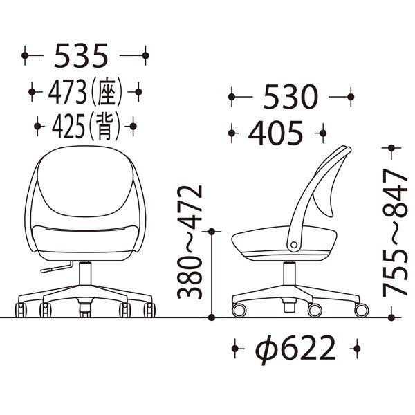 チェア パラベル スタンダードタイプ ホワイトボディ ナイロンキャスター インターロック布 8CBAAW 【ふかふか】