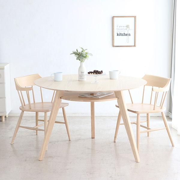 東馬（Tohma） 『代引不可』円形ダイニングテーブル シロカ 幅1100mm