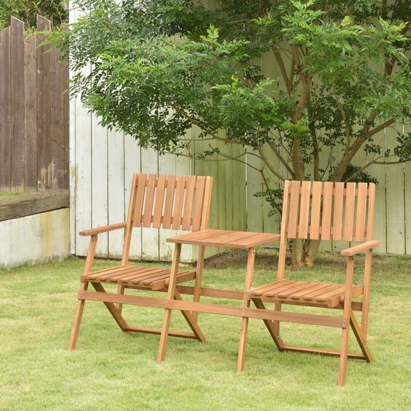 『代引不可』東谷 テーブル付きフォールディングベンチ NX-931 [ 折りたたみ 椅子 いす イス テーブル ガーデン 庭 バルコニー ベランダ ]