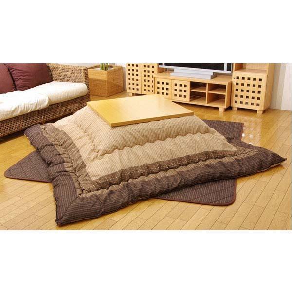 『代引不可』イケヒコ ゆかり こたつ厚掛け・敷布団セット ブラウン 205×205cm [ こたつ こたつ布団 敷布団 セット ] 『返品不可』