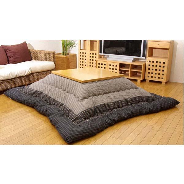 『代引不可』イケヒコ ゆかり こたつ厚掛け布団 ブラック 205×205cm [ こたつ こたつ布団 厚掛け 和モダン しじら織 ] 『返品不可』『送料無料（一部地域除く）』 代引不可』イケヒコ ゆかり こたつ厚掛け布団 ブラック 205×315cm