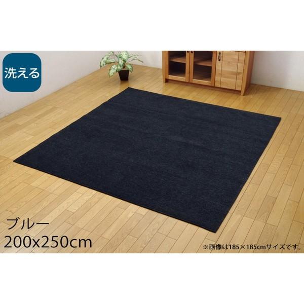 『代引不可』イケヒコ モデルノ 洗える ラグカーペット シェニール織 200×250cm ブルー MDRN200250 『返品不可』『送料無料（一部地域除く）』