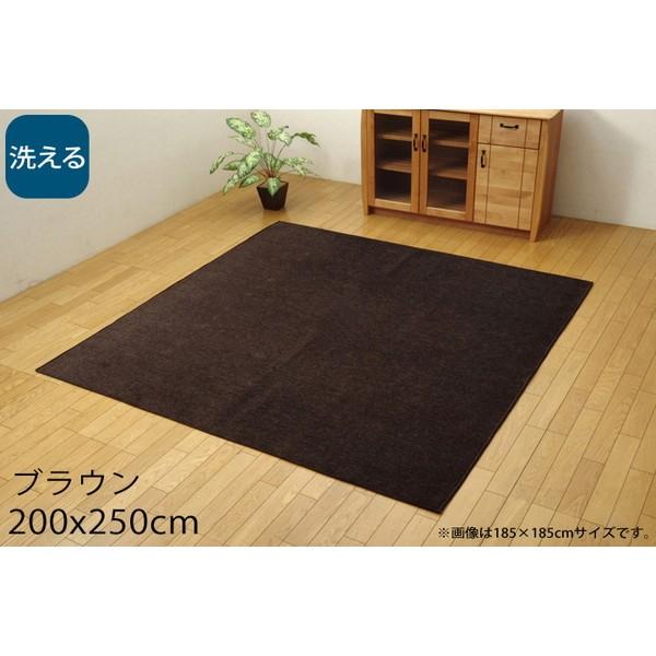 『代引不可』イケヒコ モデルノ 洗える ラグカーペット シェニール織 200×250cm ブラウン MDRN200250 『返品不可』『送料無料（一部地域除く）』