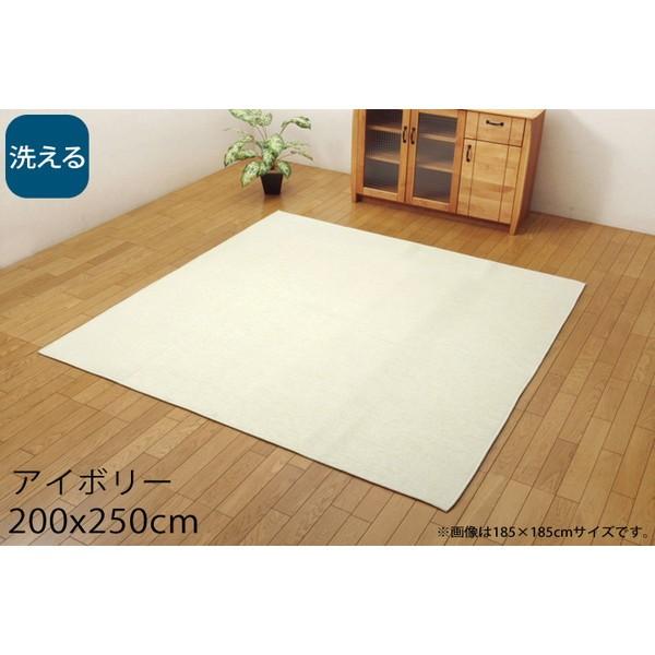 『代引不可』イケヒコ モデルノ 洗える ラグカーペット シェニール織 200×250cm アイボリー MDRN200250 『返品不可』『送料無料（一部地域除く）』