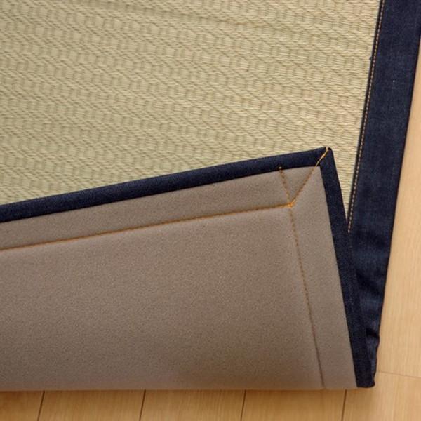 『代引不可』イケヒコ 純国産 い草ラグカーペット F-MUKU 約191×250cm デニム [ 国産 い草ラグ カーペット ]_2