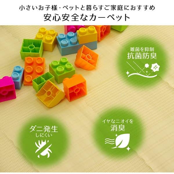 『代引不可』イケヒコ ポリプロピレンラグ リリーフ 江戸間4.5畳 (261×261cm) グリーン RLF261261『送料無料（一部地域除く）』_4
