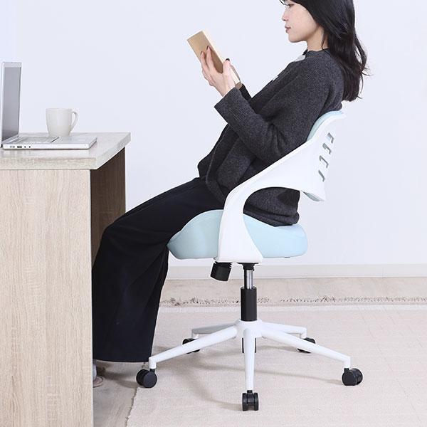 不二貿易 『代引不可』腰当たり最高チェア クラウド ライトブルー 不二