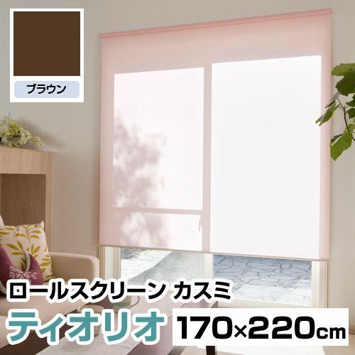 『代引不可』 『高品質＆高機能』『ティオリオ』 ロールスクリーン カスミ 170×220 ブラウン『返品不可』『送料無料（一部地域除く）』