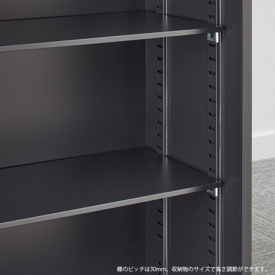 生興 『代引不可』書庫 オープン書庫 H1110mm ブラック ALZK-K34 