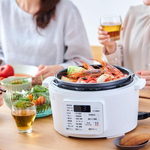 代引不可』アイリスオーヤマ 電気圧力鍋 4.0L ホワイト PC-MA4-W 電気 