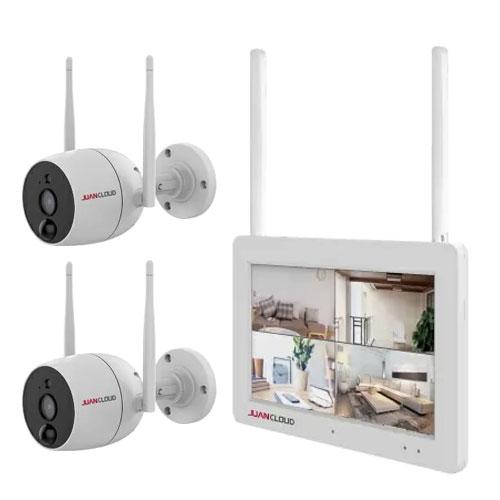 防犯カメラ　JUAN CLOUD WiFiネットワーク監視カメラセット 取寄品』JUANCLOUD 防犯カメラ モニター＋Wi-Fiネットワーク屋外IP