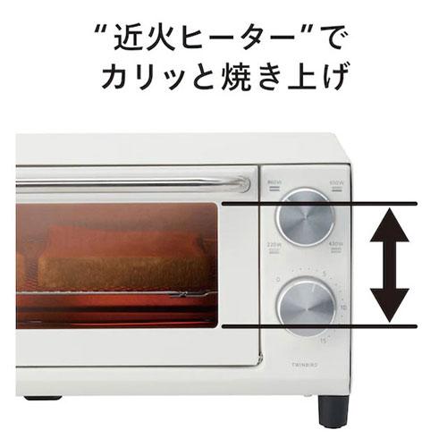 ツインバード オーブントースター 2枚焼き ホワイト TS-D038W トースター 2枚 パン焼き 温度調節 コンパクト シンプル｜kilat｜09