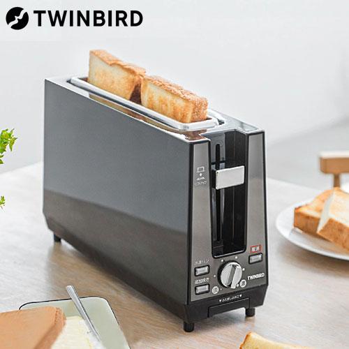 ツインバード（TWINBIRD） トースター 2枚焼き ポップアップ ブラック