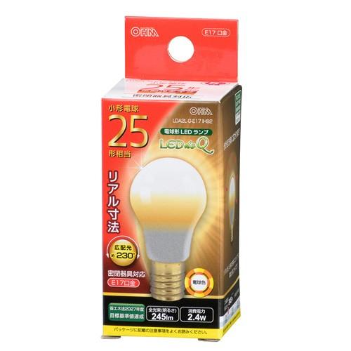 オーム電機 LED電球 ミニクリプトン形 E17 25W 電球色 LDA2L-G-E17 IH92｜kilat｜02