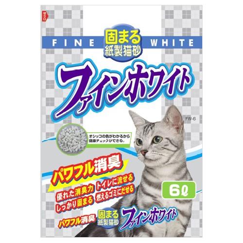 『おひとり様3個まで』常陸化工 ファインホワイト オシッコの色がわかる紙製猫砂 6L｜kilat