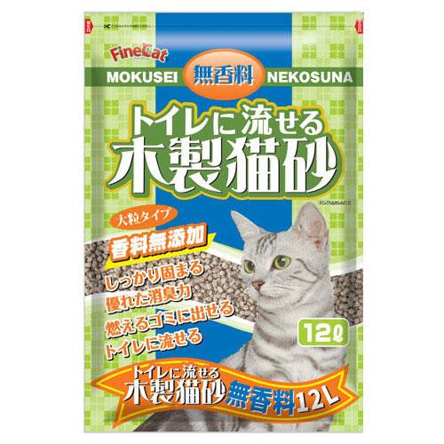 猫砂 木製 トイレに流せる木製猫砂 無香料 12L×8袋 大容量 常陸化工の画像