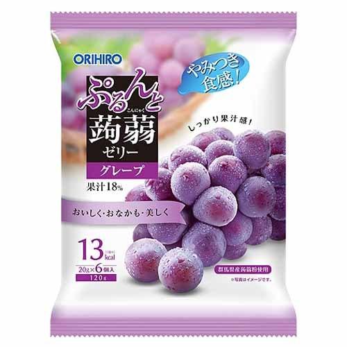 オリヒロ ぷるんと蒟蒻ゼリー グレープ 新パウチ 6個入 : よろずや