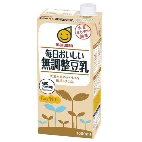 マルサンアイ 毎日おいしい 無調製豆乳 1000ml×6本 豆乳 乳飲料 ドリンク 乳製品 大豆 紙パック 1L