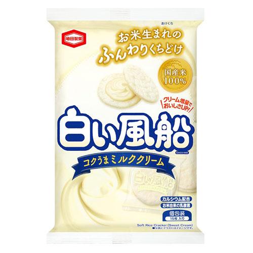 亀田製菓 白い風船 コクうまミルククリーム 15枚入×3袋 食品 お菓子 米菓 ソフト せんべい ロングセラー｜kilat｜02