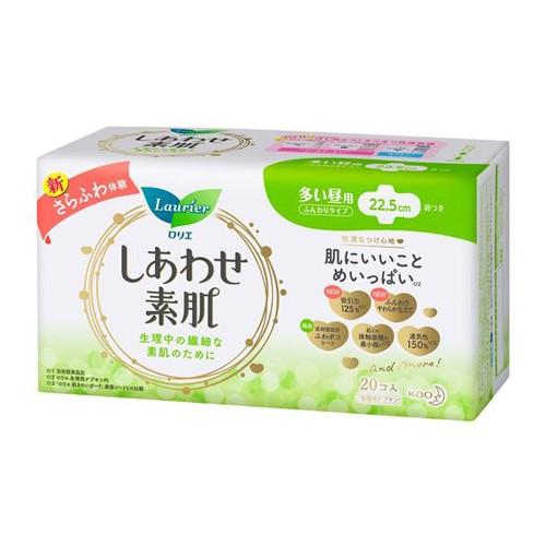 花王 生理用ナプキン ロリエ ロリエエフ しあわせ素肌 羽つき 多い昼用 20個入 6個｜kilat｜02