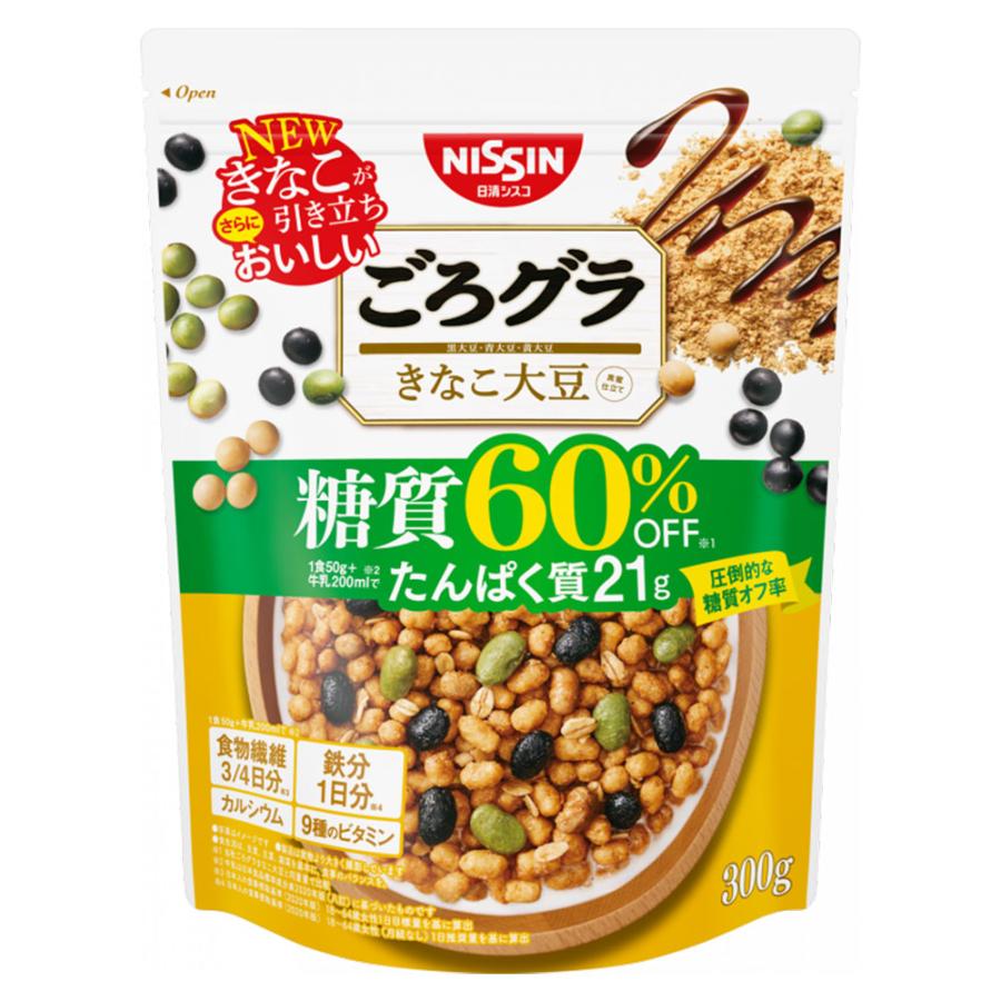 ごろグラ 日清シスコ 糖質60％オフ きなこ大豆 300g : よろずや