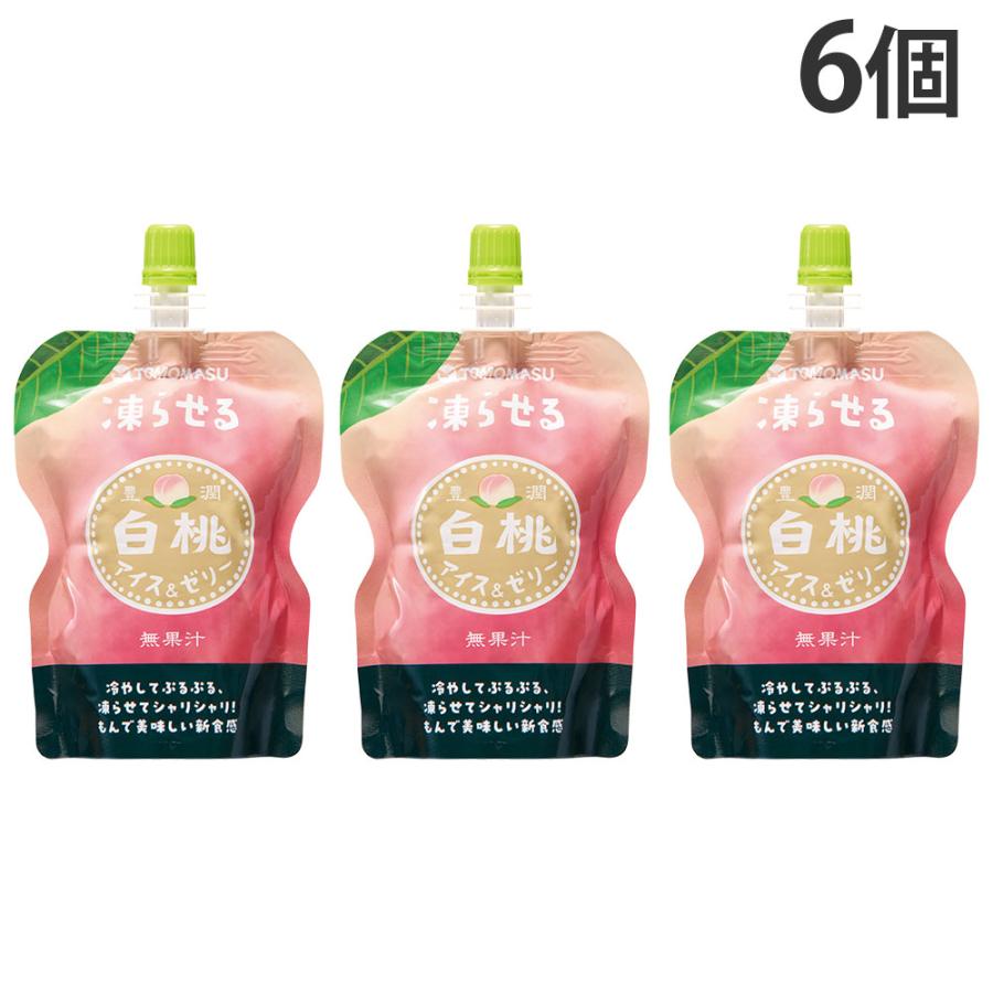 友桝飲料 果実アイス＆ゼリー 白桃 130g 6個 : よろずやマルシェYahoo