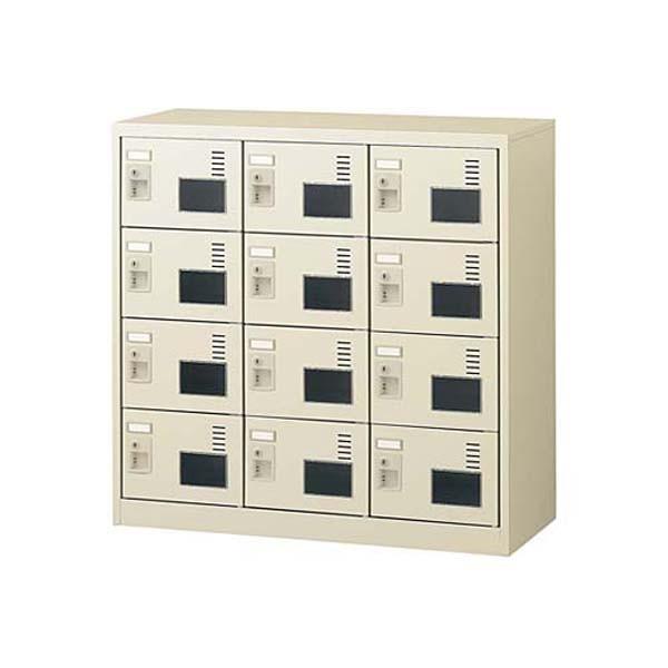 『代引不可』 生興 SLCシューズボックス 窓付タイプ 3列4段 12人用 シリンダー錠 SLC-M12W-S2 『返品不可』『送料無料（一部地域除く）』_1