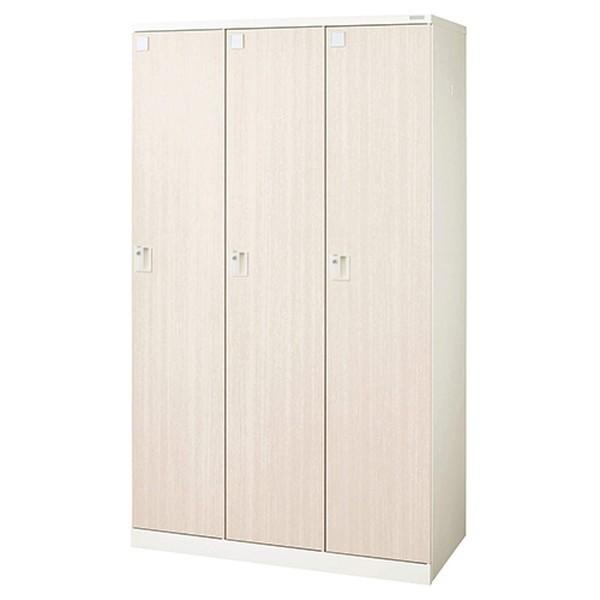『代引不可』『受注生産品』ライオン事務器 ロッカー ロカーナ 3人用 内筒交換錠 W1050×D515×H1790mm 木目シート LOC-B31-03EK『返品不可』