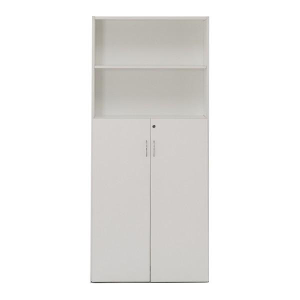 『代引不可』R・Fヤマカワ Jシリーズ ハイシェルフII 可動棚 部分扉付き W820×D424×H1850mm RFHS2-JHFD『送料無料（一部地域除く）』の画像