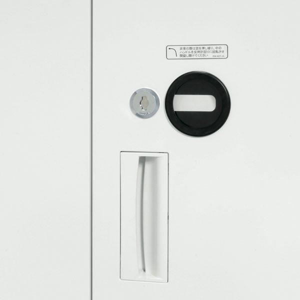 『代引不可』 ライオン事務器 デリカウォール Vシリーズ セーフティユニット 両開型 非常解錠窓枠付 下置専用 W900×D450×H2060mm ホワイト V945-21ESH 317-92_1