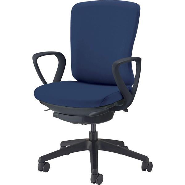 超特価激安 ライオン事務器 チェア バーサル ミドルバック ブラックシェル ブラック脚 サークルアーム 布張り コズミックブルー No 3516f K 珍しい Redeintersoft Com Br