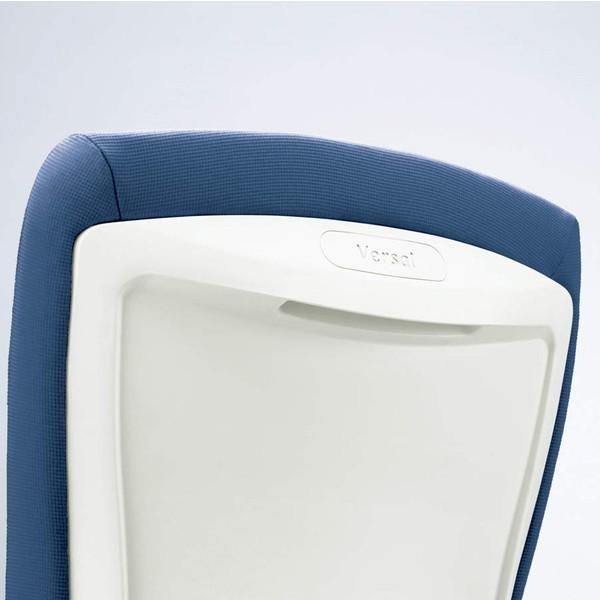 『代引不可』ライオン事務器 チェア バーサル ミドルバック ブラックシェル ブラック脚 サークルアーム 布張り ターコイズブルー No.3516F-K