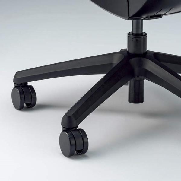 『代引不可』ライオン事務器 チェア バーサル ミドルバック ブラックシェル ブラック脚 サークルアーム 布張り ターコイズブルー No.3516F-K