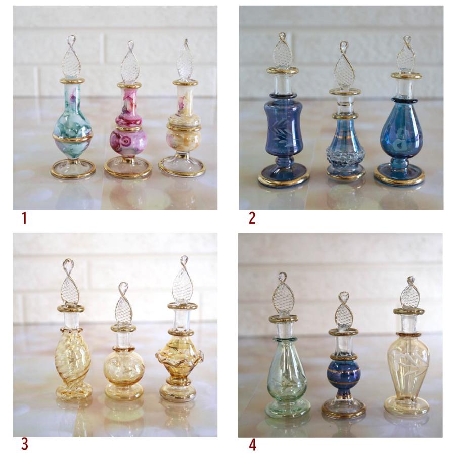 香水瓶 エジプト ガラス クリスマス ギフト プレゼント3本