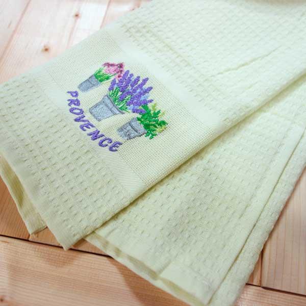 キッチンクロス ふきん 刺繍 おしゃれ ワッフル生地 ディッシュクロス フランス雑貨 プロヴァンス ギフト コットン 南フランス 綿 特価品コーナー