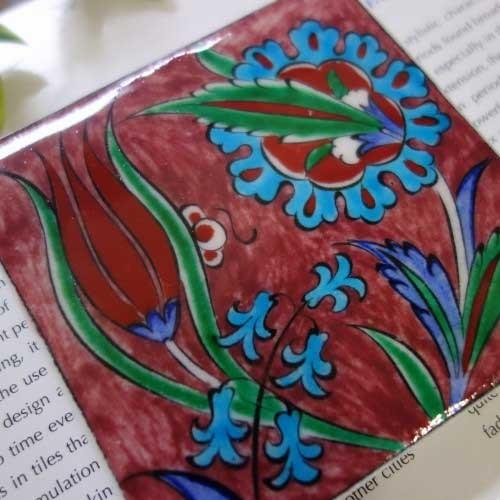 トルコタイル　ハンドペイント　15cm 手描きのトルコタイル インテリア 伝統工芸品 ハンドペイント