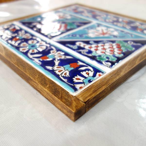 タイル 鍋敷き 花瓶敷き トレー ハンドメイド 手描き トルコタイル