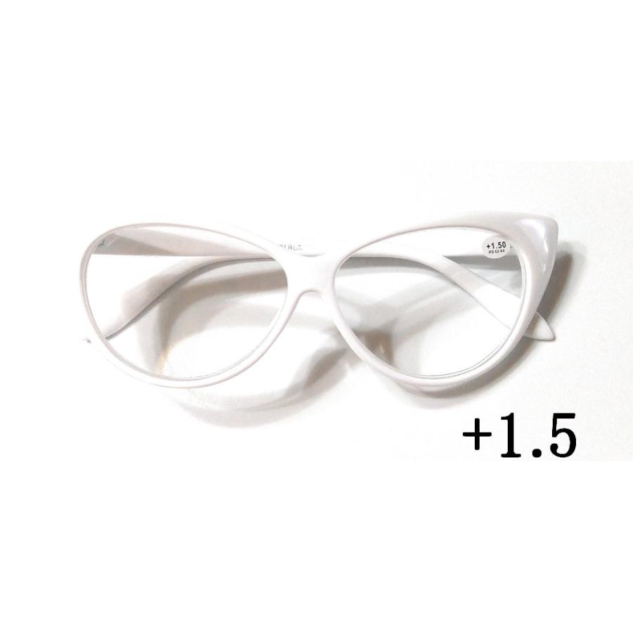 おしゃれな老眼鏡 リーディンググラス 1 5 白いフレーム メガネ フォックス キャッツアイ キラークイーン ジュエル 通販 Yahoo ショッピング