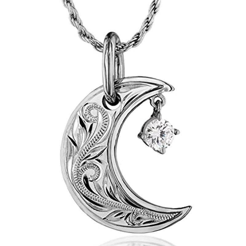 最高級 レイラニ ロープチェーン5 925 シルバー メンズ ネックレス ペンダント ムーン スクロール 波 彫り 三日月 ハワイアンジュエリー メンズアクセサリー Www Rankinengineering Com