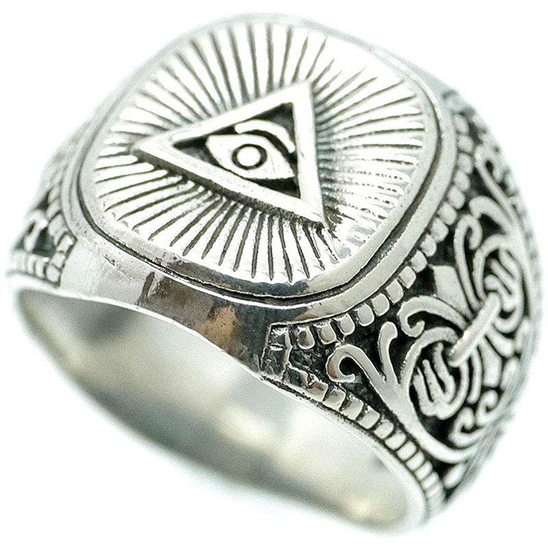 シルバーワン シルバー925 プロビデンスの目 スクウェア リング メンズ Ma 21号 万物を見通す目 フリーメイソン その他メンズアクセサリー Canipec Org Mx