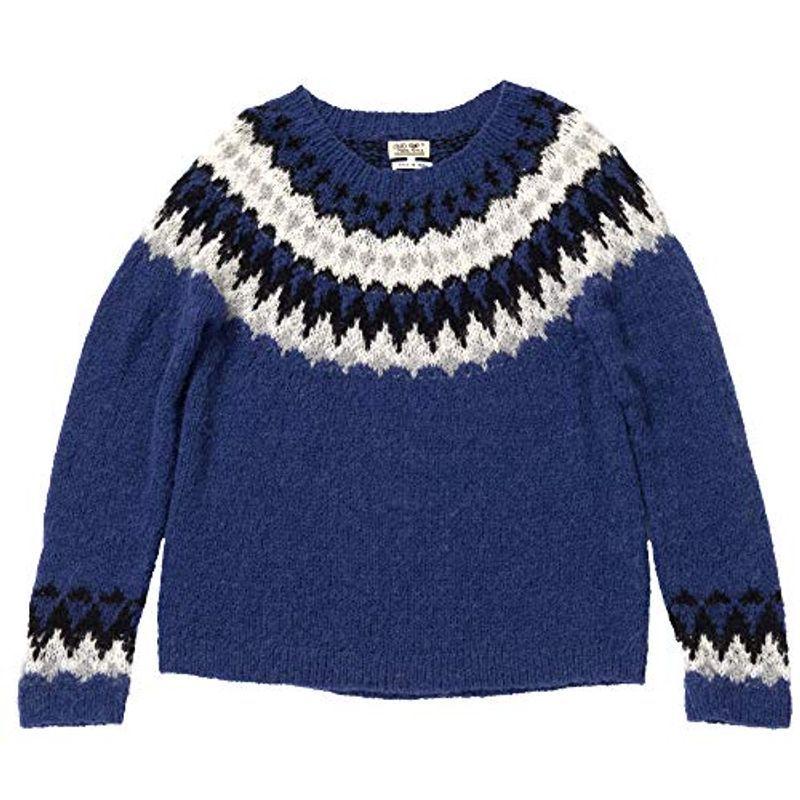 高価値 セーター ノルディック アルパカ混 ペルー製 ニット ブルー M 秋冬 男性 メンズ クルーネック 求心編み メンズウエア Headshotsbar Com