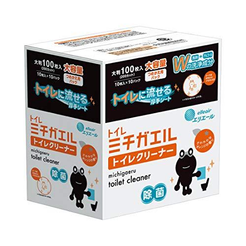 エリエール ミチガエル トイレクリーナー つめかえ用 100枚(10枚×10パック) オレンジの香り | 