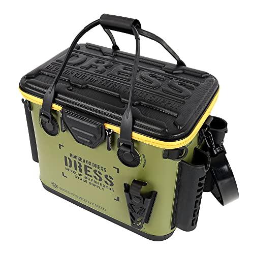 [DRESS] バッカン オリーブ/ブラック(メッシュポケット付き) 釣り用バケツ・バッカン 約34L ロッドホルダー EVA 多機能 釣り 釣り具 釣り DRESS] バッカン オリーブ/ブラック(メッシュポケット付き) 釣り用