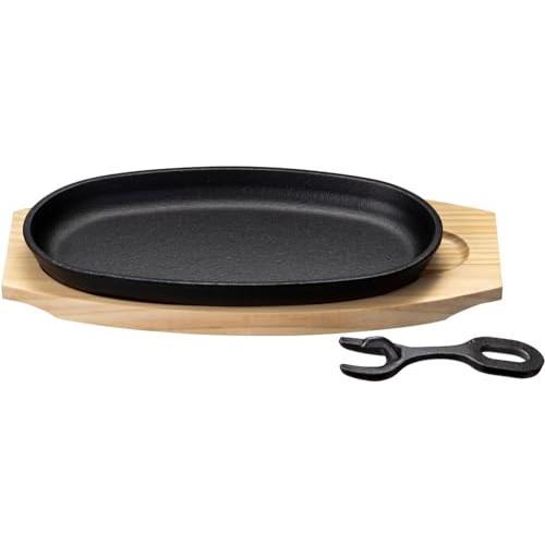 イシガキ 鉄鋳物 小判 ステーキ皿 1枚 敷板 ハンドル付き 4542 | 