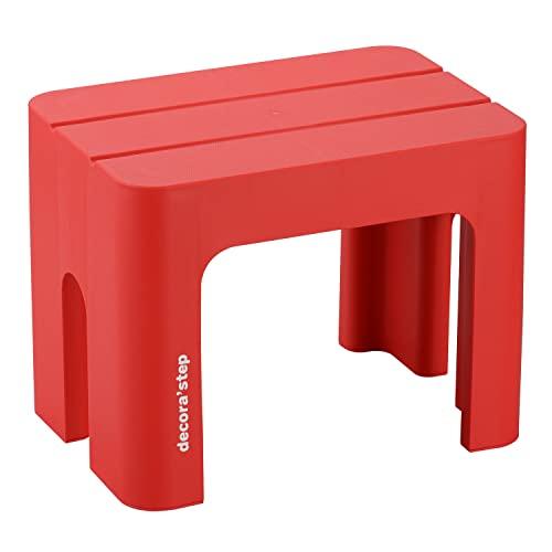 サンカ デコラステップ 踏み台 昇降ステップ台 レッド トールS 高さ30cm 広い足のせ部分と滑り止め加工 インテリアになじむおしゃれでかわい | 