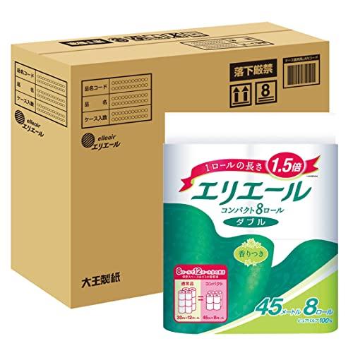 エリエール トイレットペーパー 1.5倍巻き 45m×32ロール(8ロール×4パック) ダブル パルプ100% リラックス感のある香り 【ハーフ | 