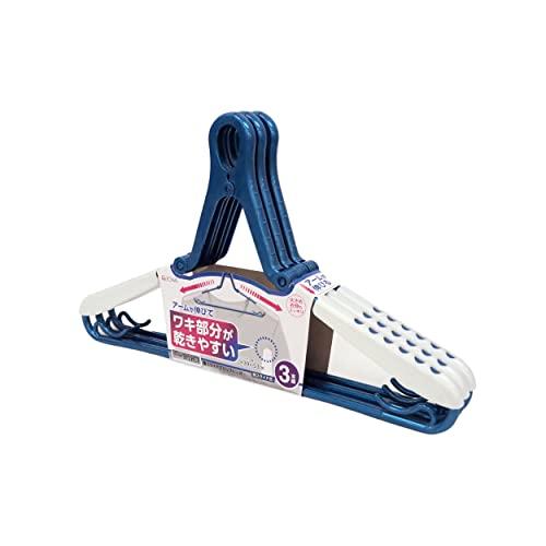 東和産業 洗濯ハンガー LST ランドリーセレクト 肩スライドグリップハンガー ブルー 約39×1.5×22.3cm 3個入 24844 | 