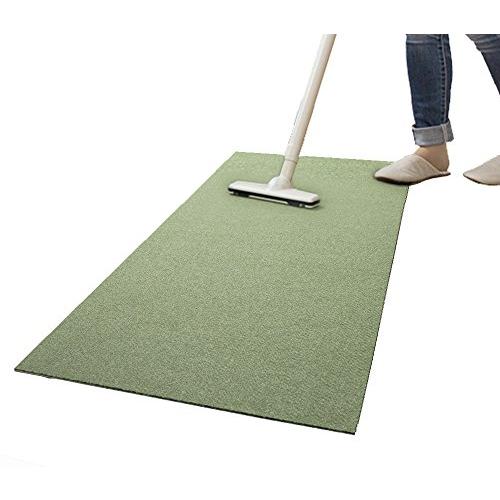 【日本製 撥水 消臭 洗える】サンコー キッチンマット ずれない 台所マット ロング 45×120cm グリーン おくだけ吸着 KP-16 | 