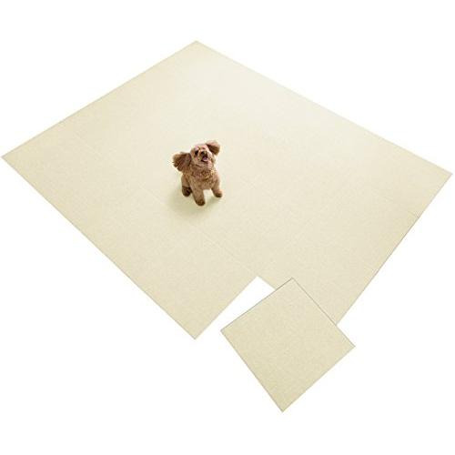 Sanko 【日本製 撥水 消臭 洗える】サンコー ずれない ジョイントマット ペット用 45×45cm アイボリー 20枚 カーペットタイプ | 