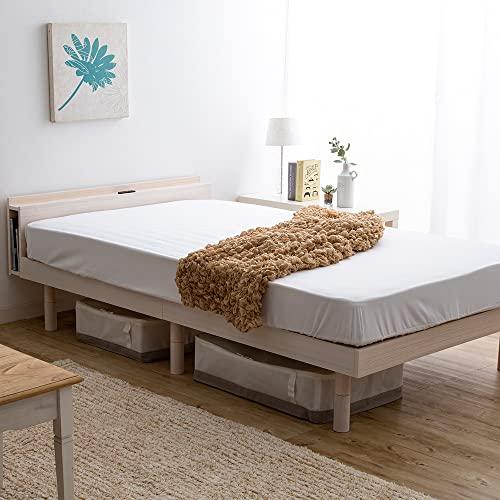 アイリスプラザ ベッドフレーム 棚付き 2口コンセント ブックシェルフ付 3段階 Amazon.co.jp: アイリスプラザ ベッド ベッドフレーム 棚付き 2口